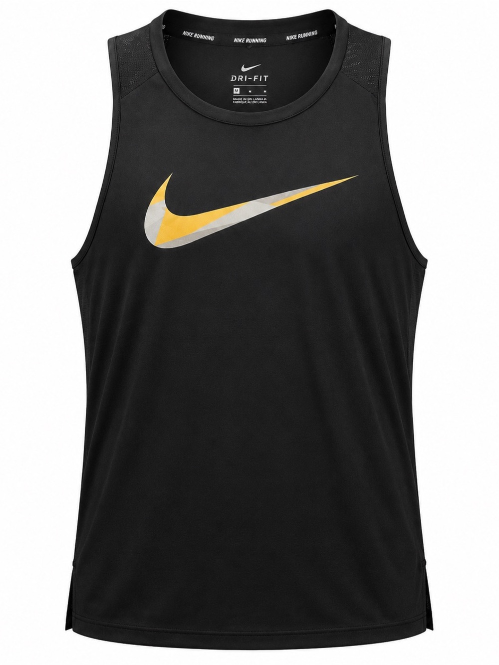 Nike Dri-FIT Women’s Black Sleeveless Tank with Yellow Swoosh